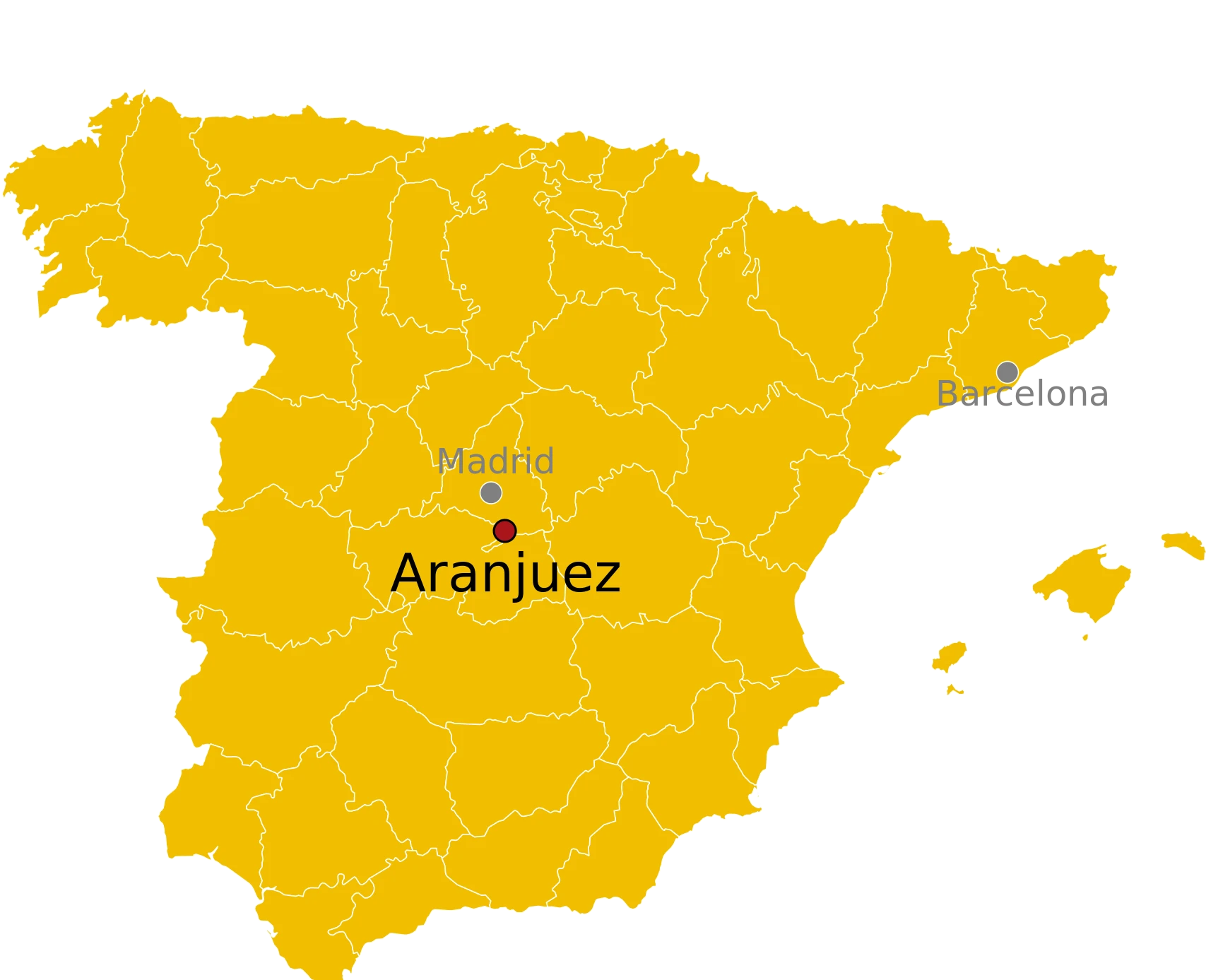 Kaart Aranjuez Spanje - waar ligt Aranjuez