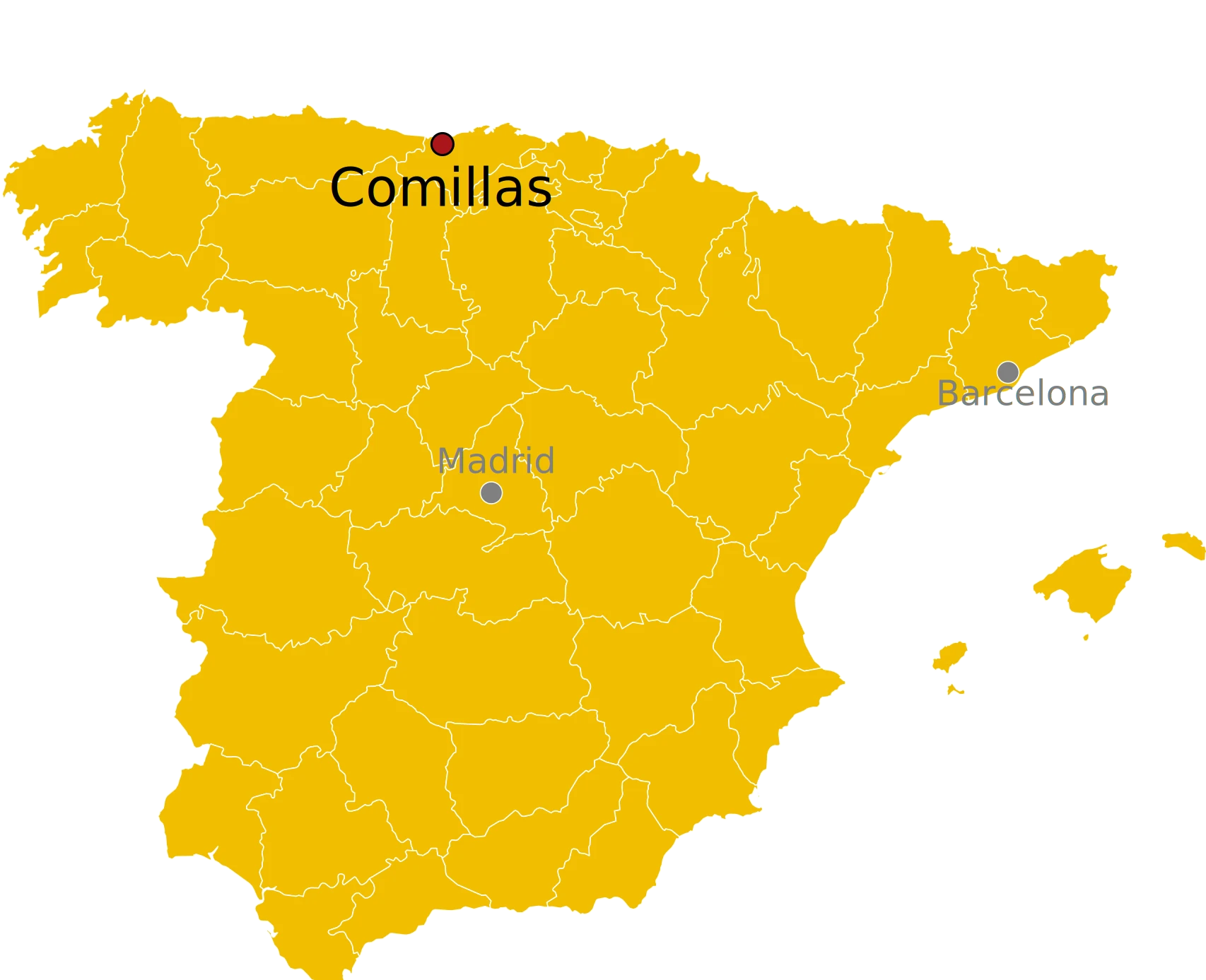 Locatie van Comillas in Spanje Kaart Comillas Spanje - waar ligt Comillas