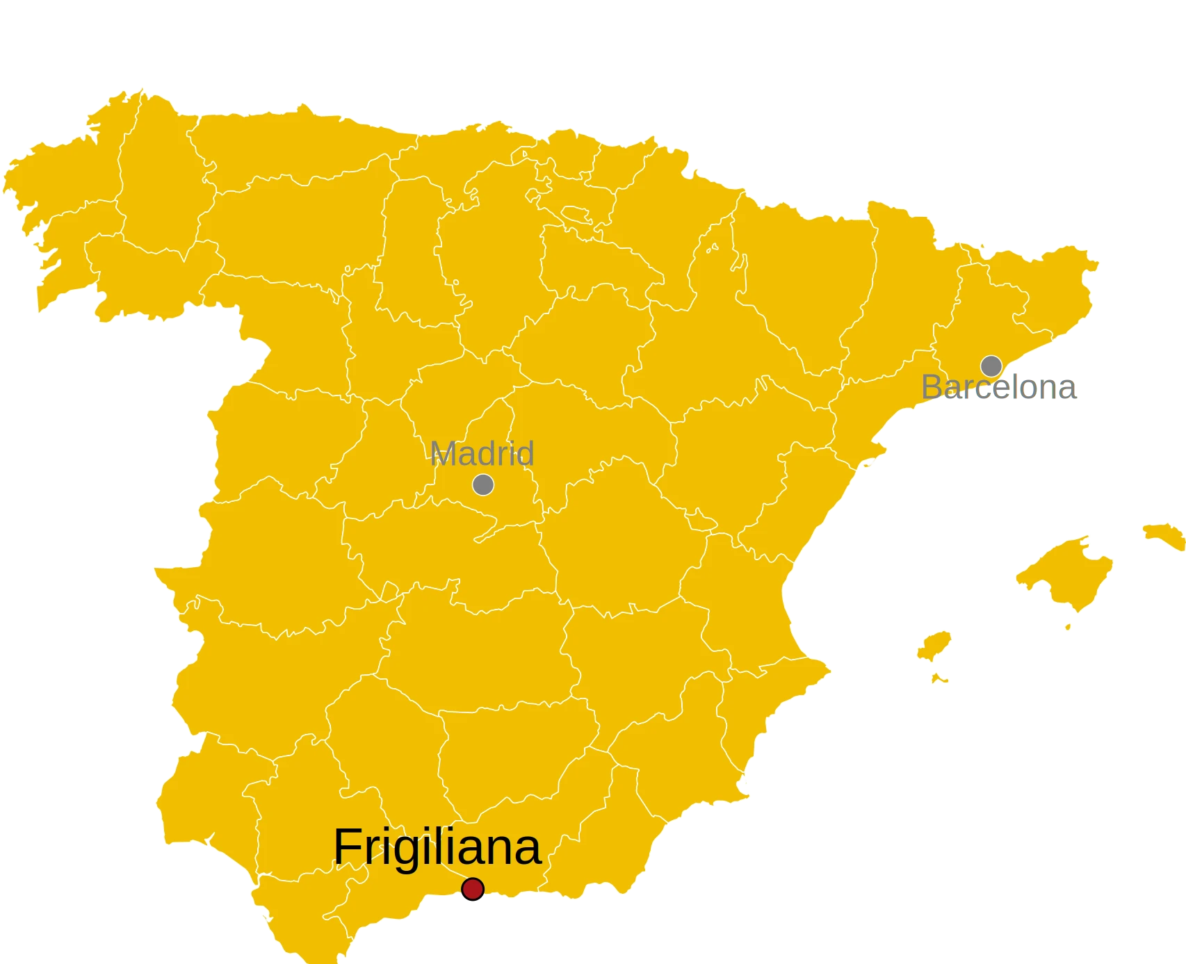 Locatie van Frigiliana in Spanje Kaart Frigiliana Spanje - waar ligt Frigiliana