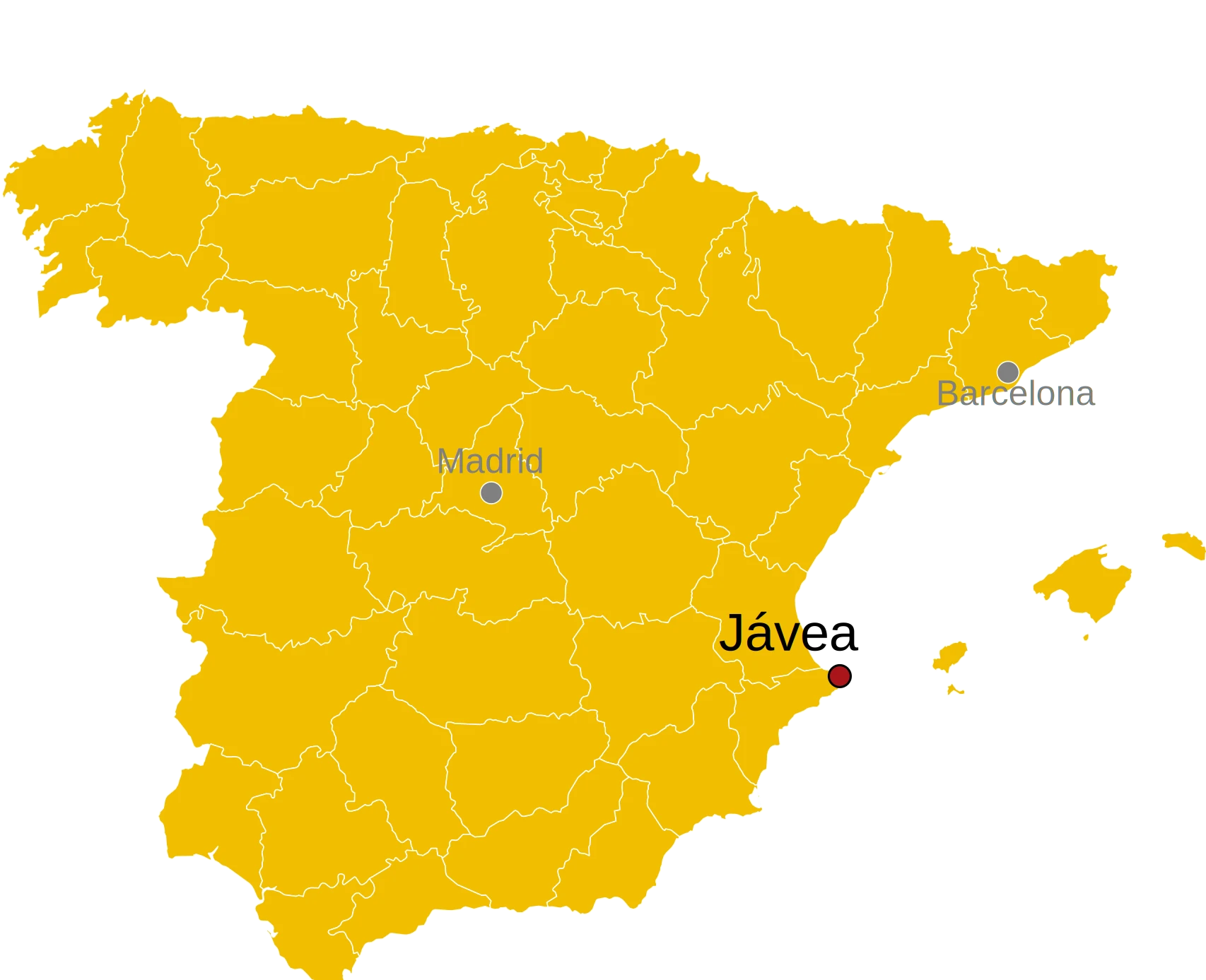 Locatie van Jávea in Spanje Kaart Jávea Spanje - waar ligt Jávea