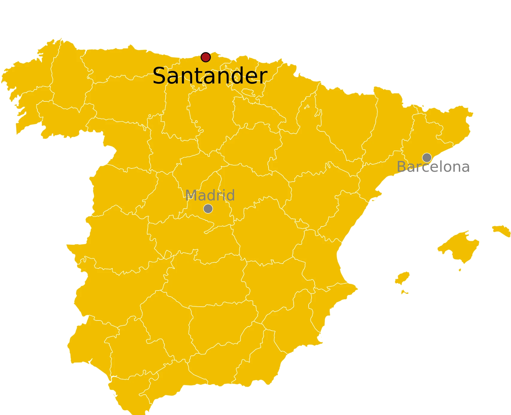 Locatie van Santander in Spanje Kaart Santander Spanje - waar ligt Santander