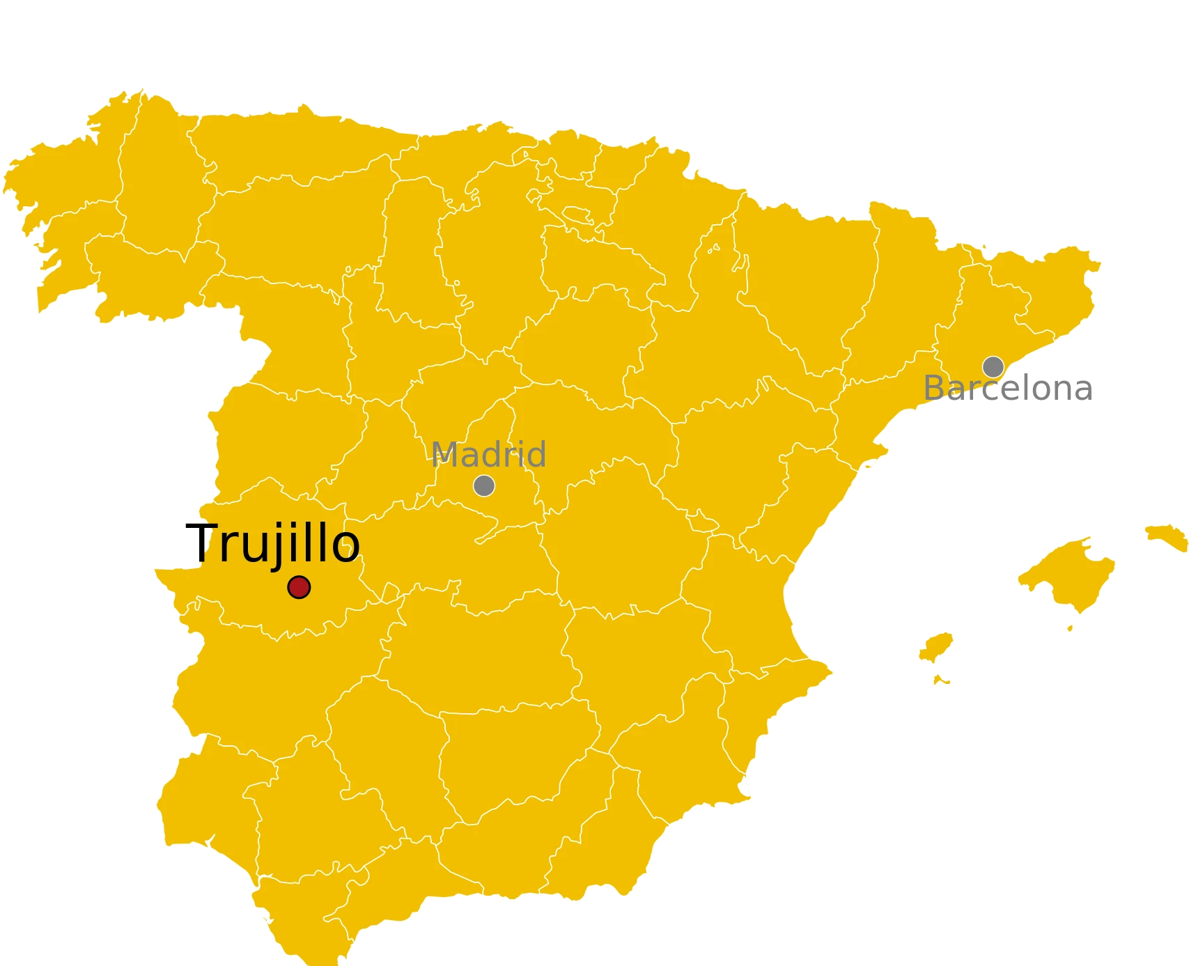 Kaart Trujillo Spanje - waar ligt Trujillo
