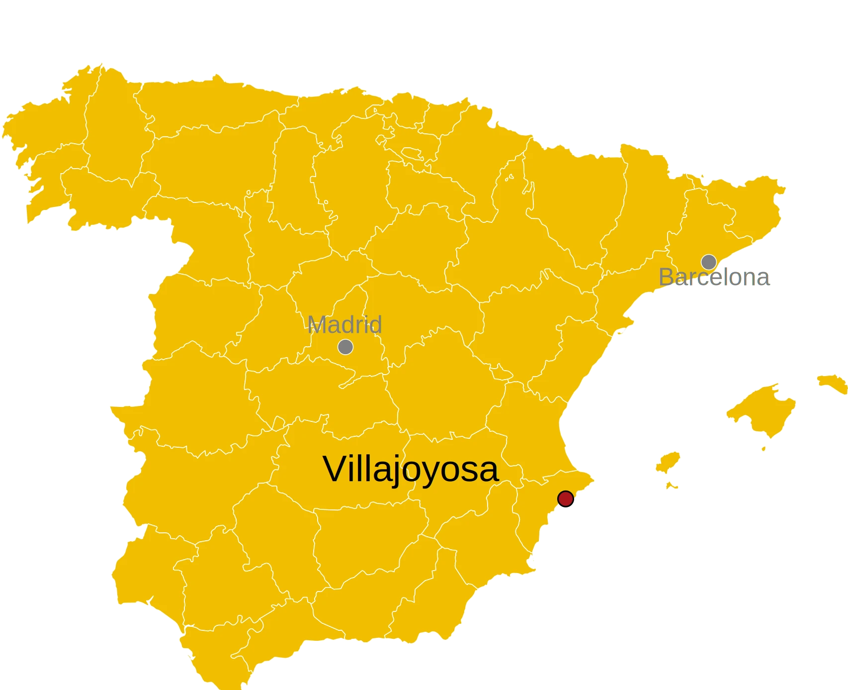 Locatie van Villajoyosa in Spanje Kaart Villajoyosa Spanje - waar ligt Villajoyosa