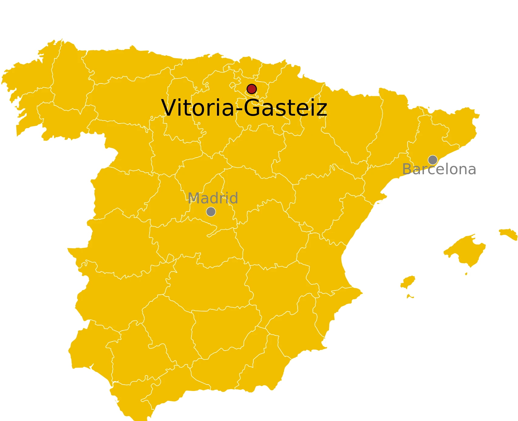 Kaart Vitoria-Gasteiz Spanje - waar ligt Vitoria-Gasteiz